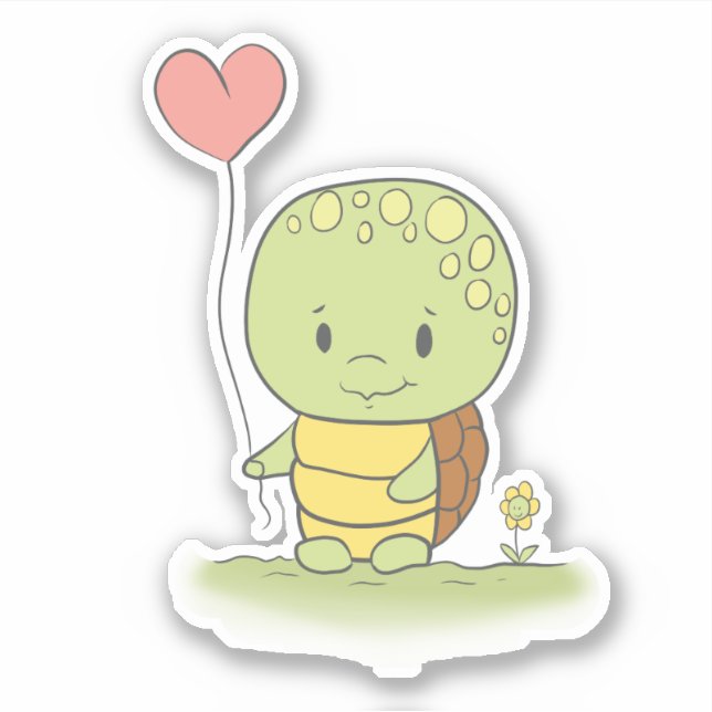 Tortoise With A Heart Balloon (Front)