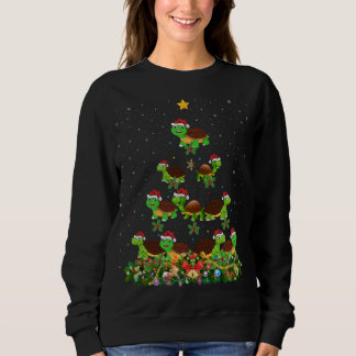 Tortoise Xmas Tree Gift Santa Hat Tortoise Christm Sweatshirt