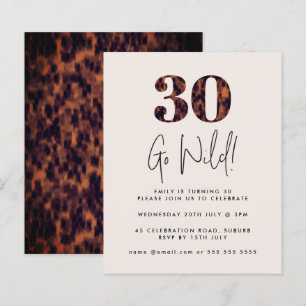 Tortoiseshell 30th Birthday Budget Paper Invite