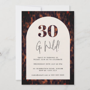 Tortoiseshell Arch Wild 30th Birthday Invitation