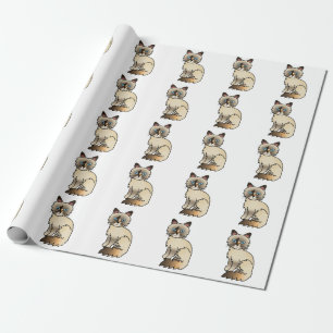 Tortoiseshell Birman / Ragdoll Cute Cat Pattern Wrapping Paper
