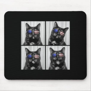 Tortoiseshell Cat 4th Of July Aamerican Flag Mouse Pad