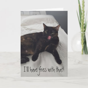 Tortoiseshell Cat Fries Dinner Invitation Cards