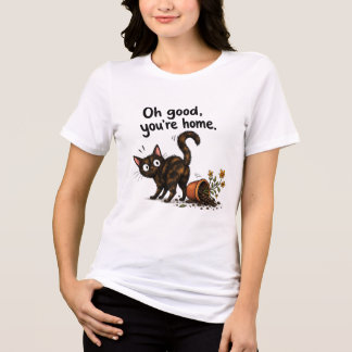Tortoiseshell Cat Funny Cat Flower Pot Disaster  Tri-Blend Shirt