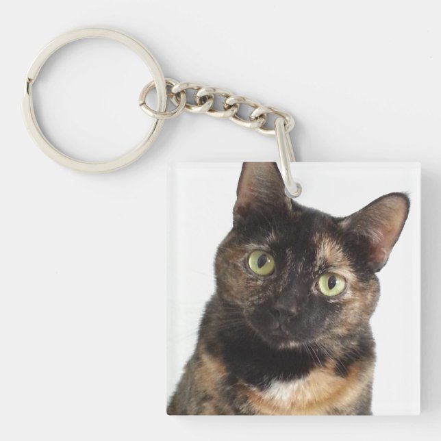 Tortoiseshell Cat Key Ring (Front)