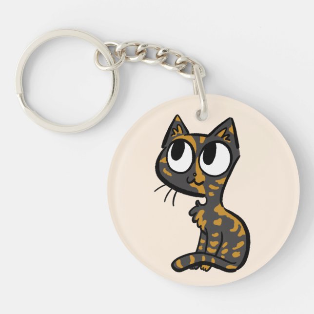 Tortoiseshell Cat Keychain (Front)