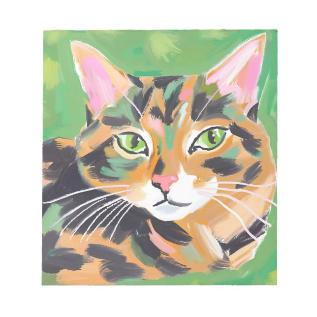 Tortoiseshell Cat Notepad (Front)