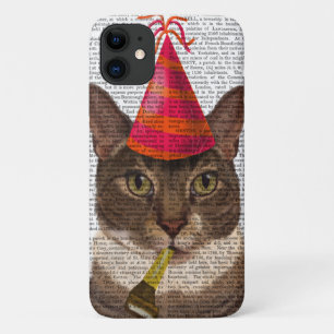 Tortoiseshell Cat with Party Hat iPhone 11 Case