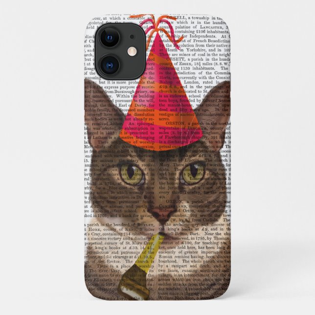 Tortoiseshell Cat with Party Hat Case-Mate iPhone Case (Back)