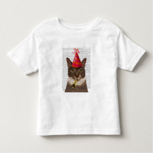 Tortoiseshell Cat with Party Hat Toddler T-Shirt