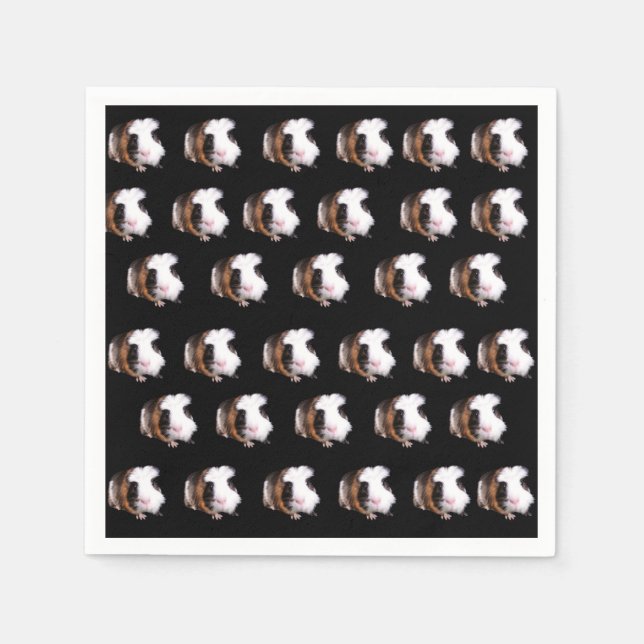 Tortoiseshell Guinea Pigs Pattern, Paper Napkins (Front)