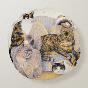 Tortoiseshell ladies round cushion
