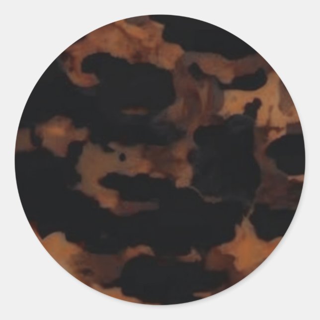 Tortoiseshell Seamless Pattern, Chic TortoiseShell Classic Round Sticker (Front)