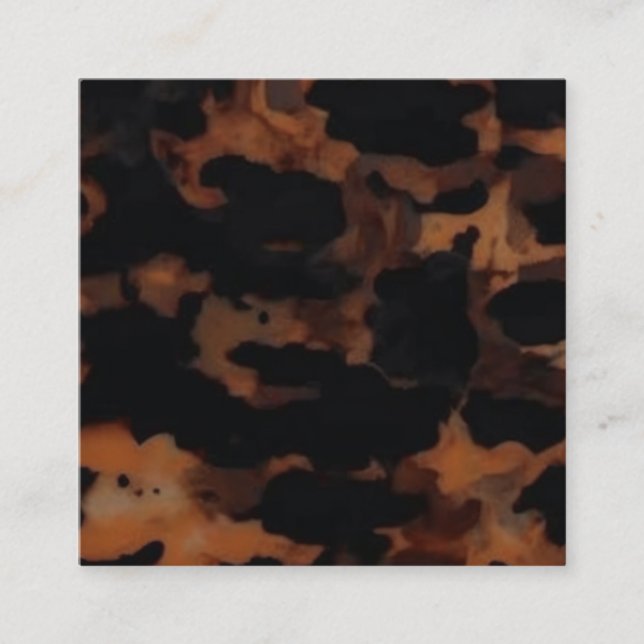 Tortoiseshell Seamless Pattern, Chic TortoiseShell Square Business Card (Front)