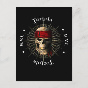 Tortola BVI Pirate Skull Postcard