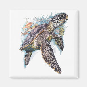 Tortuga de mar multicolor magnet