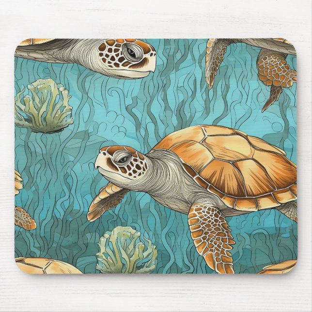 Tortugas marinas mouse pad (Front)