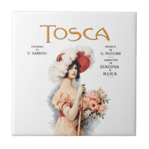 Tosca Opera Vintage - Puccini Opera Poster Design Ceramic Tile