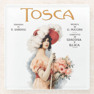Tosca Opera Vintage - Puccini Opera Poster Design Glass Coaster