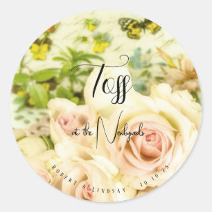 Toss at the Newlyweds Personalised Classic Round Sticker