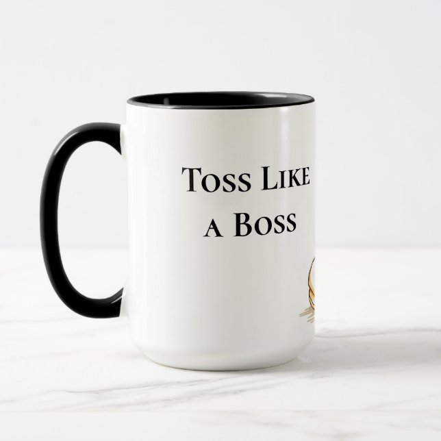 Toss Like a Boss Funny Pancake Flipping Mug (Left)