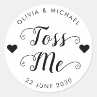 Toss Me Confetti Wedding Favour Script Heart