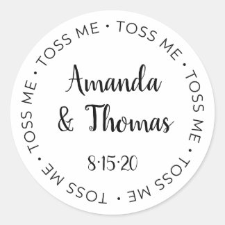 Toss me wedding label, confetti bag seal