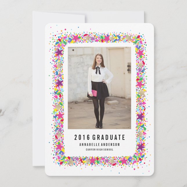 Toss the Confetti Graduation Announcement (Front)