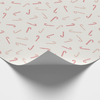 Tossed Candy Canes red and White Modern Christmas Wrapping Paper