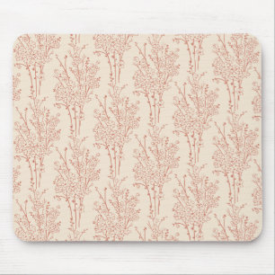 Tossed Floral Silhouette Botanical Warm Sand Mouse Pad