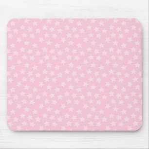 Tossed Pink Stars Mouse Pad