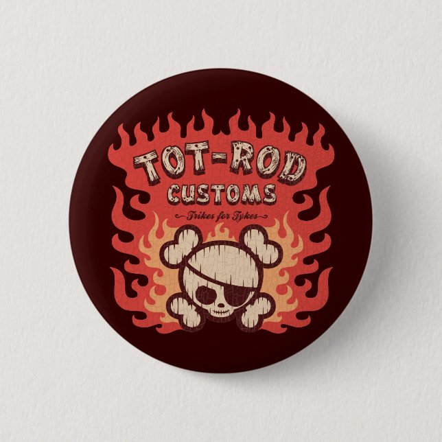 Tot Rod Customs 6 Cm Round Badge (Front)