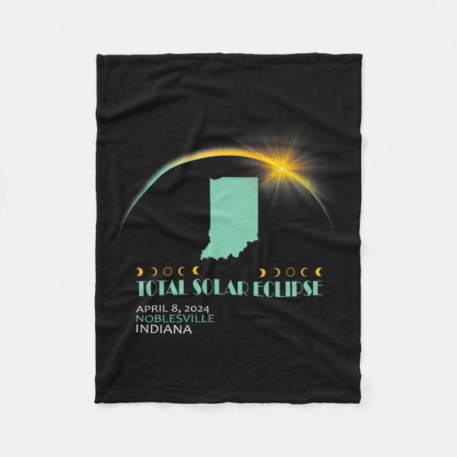 Total 2024 Solar Eclipse 2024 040824  Fleece Blanket (Front)
