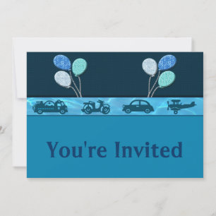 Total Birthday Boy In Blue Invitation