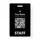 Total black Employee Qr Code, Bar Code, Logo, Name