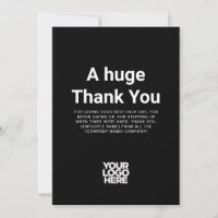 Total black Thank You Any Colour Appreciation Card