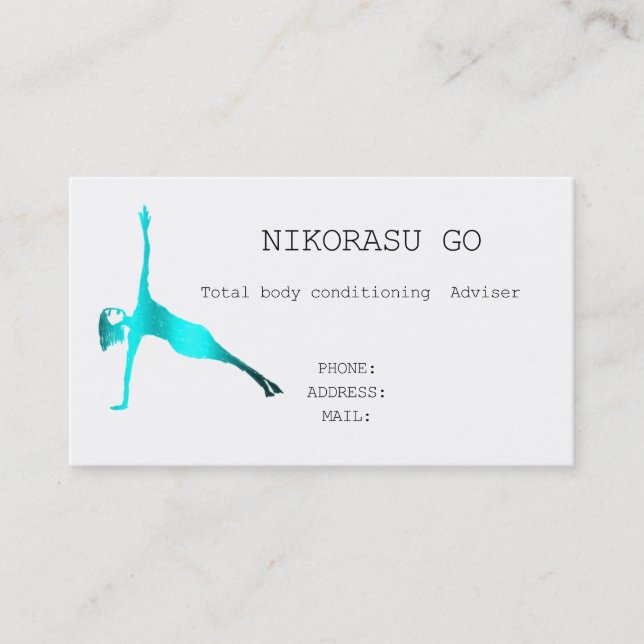 Total body conditioning business card (Front)