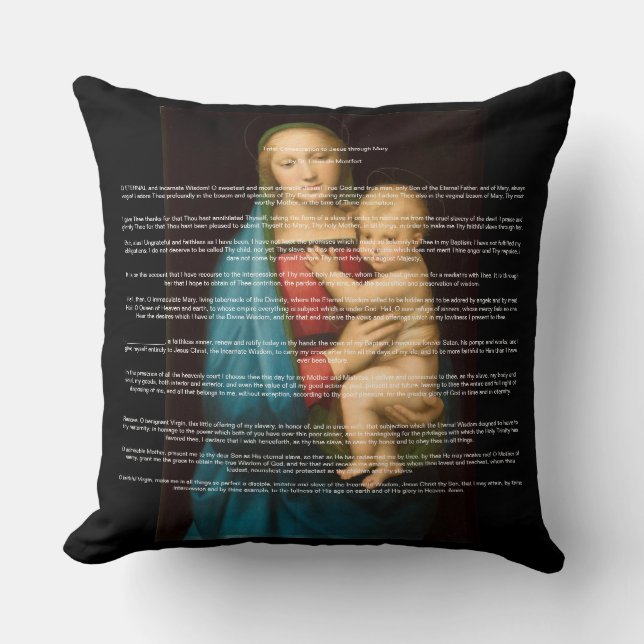 Total Consecration to Jesus Through Mary Throw Pil Cushion (Front)