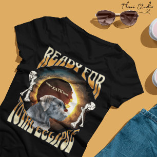 Total Eclipse 2024 Editable Date Cute Dog Vintage T-Shirt