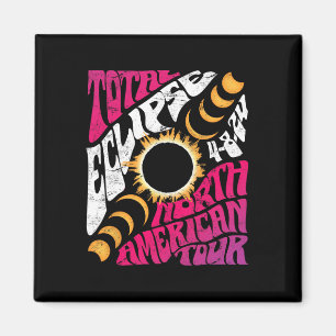 Total Eclipse 2024 Retro Groovy North American Tou Magnet