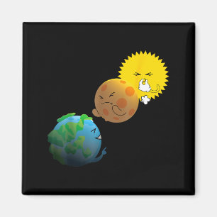 Total Eclipse April 8 Solar Illustration Magnet