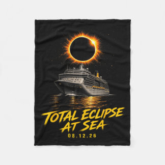 Total Eclipse At Sea 08 12 26 Solar Totality Fleece Blanket