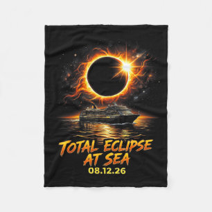 Total Eclipse At Sea 08 12 26 Solar Totality Fleece Blanket