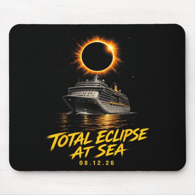 Total Eclipse At Sea 08 12 26 Solar Totality Mouse Pad (Front)