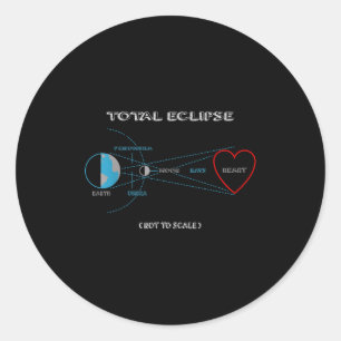 Total Eclipse Heart Gift Classic Round Sticker