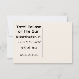 Total Eclipse of the Sun Custom POSTCARD 