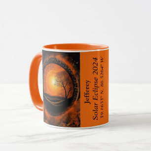 Total Eclipse of The Sun GPS Coordinates Name Mug