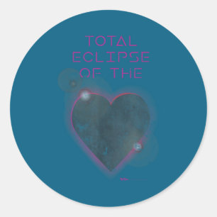 Total Eclipse Solar Heart Astronomy Classic Round Sticker