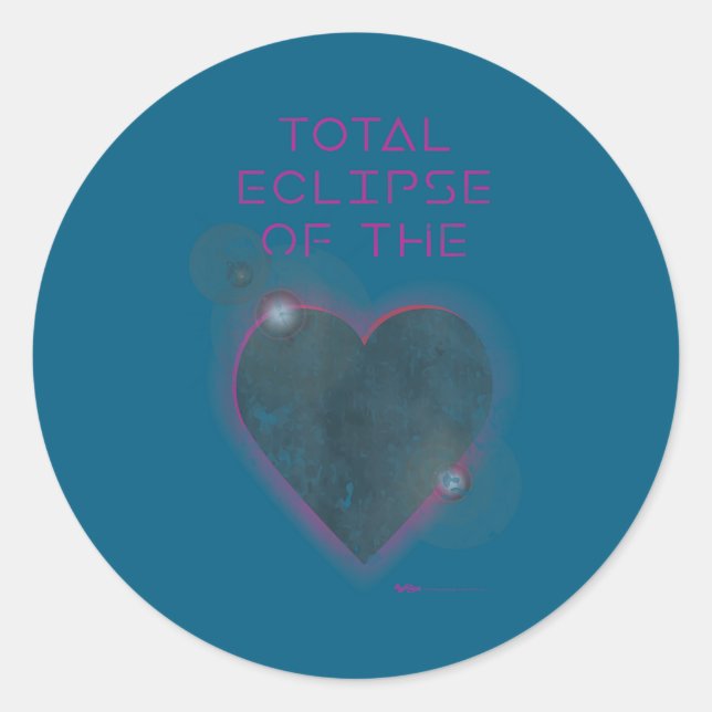 Total Eclipse Solar Heart Astronomy Classic Round Sticker (Front)