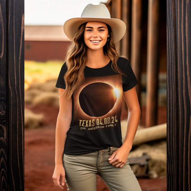 Total Eclipse Texas 2024 Personalised T-Shirt (Creator Uploaded)